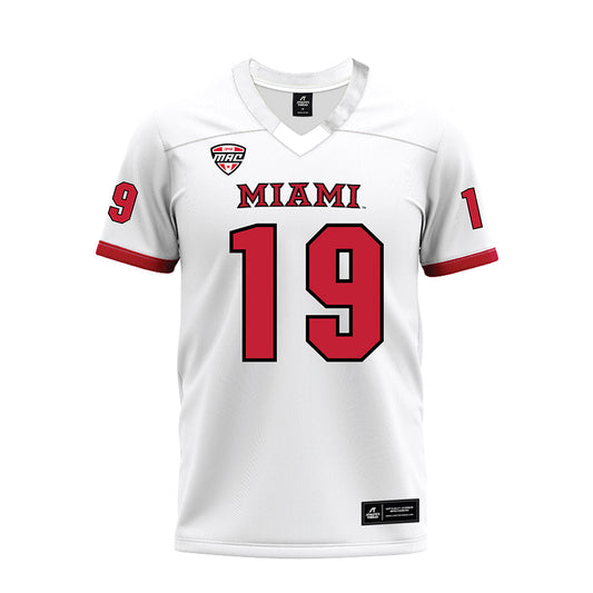 Miami of Ohio - NCAA Football : Luke Berry - White Premium Football Jersey-0
