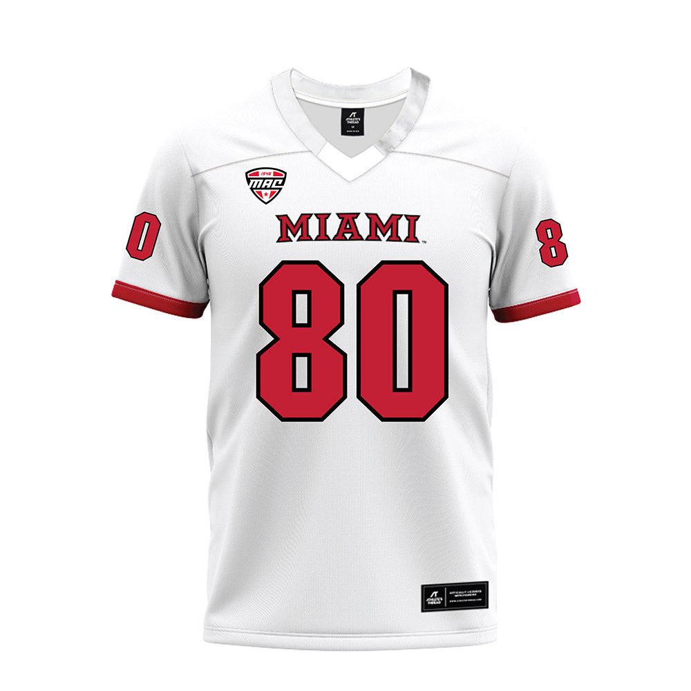 Miami of Ohio - NCAA Football : Michael Parrish - White Premium Football Jersey-0