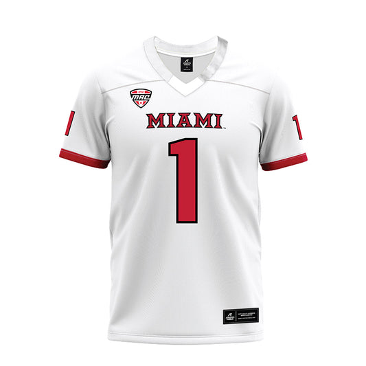Miami of Ohio - NCAA Football : Dillon Tatum - White Premium Football Jersey-0