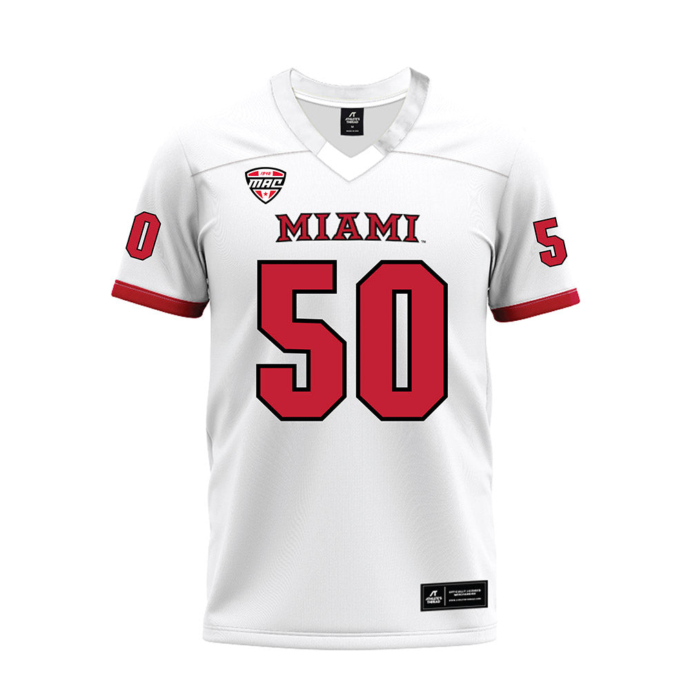 Miami of Ohio - NCAA Football : Zach Hultgren - White Premium Football Jersey-0