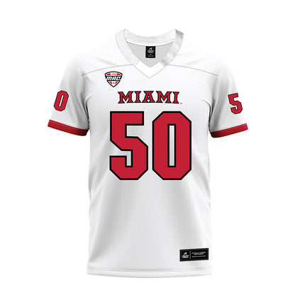 Miami of Ohio - NCAA Football : Zach Hultgren - White Premium Football Jersey-0