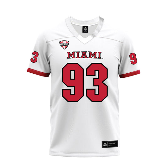 Miami of Ohio - NCAA Football : Logan Howell - White Premium Football Jersey-0
