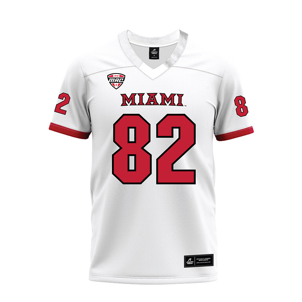 Miami of Ohio - NCAA Football : Andrew Bjorson - White Premium Football Jersey-0