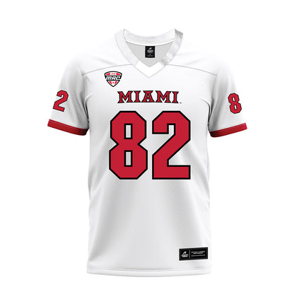 Miami of Ohio - NCAA Football : Andrew Bjorson - White Premium Football Jersey-0