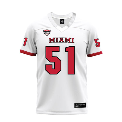 Miami of Ohio - NCAA Football : Eric Smith - White Premium Football Jersey-0