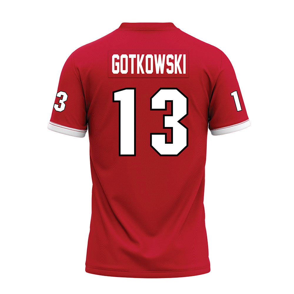 Miami of Ohio - NCAA Football : Thomas Gotkowski - Red Premium Football Jersey-1