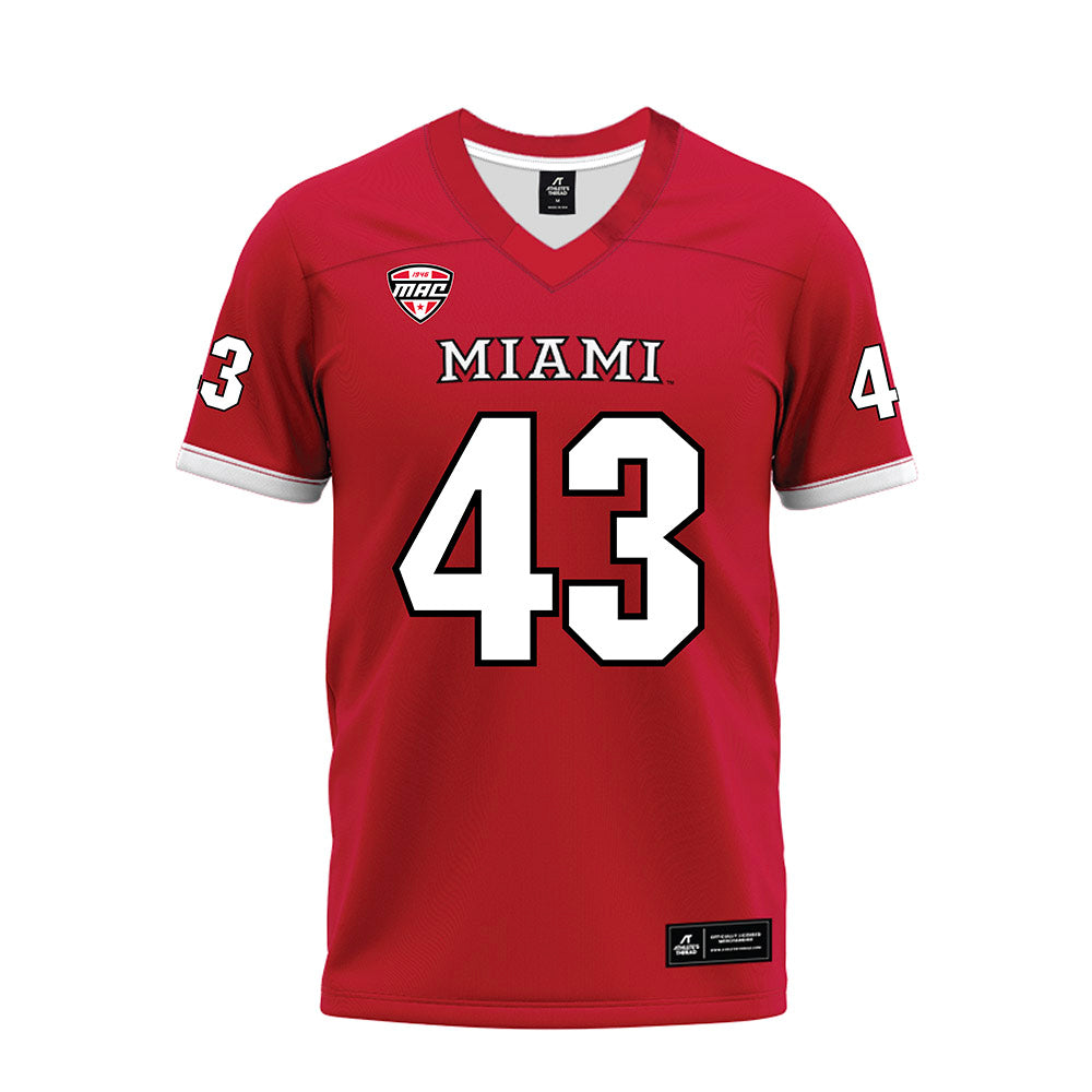 Miami of Ohio - NCAA Football : Grant Lyons - Red Premium Football Jersey