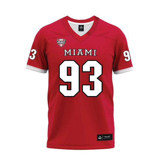 Miami of Ohio - NCAA Football : Logan Howell - Red Premium Football Jersey-0