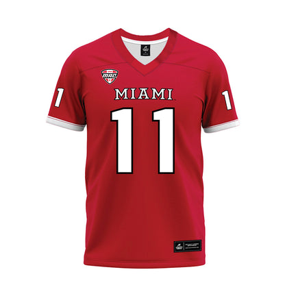 Miami of Ohio - NCAA Football : Drew Bellisari - Red Premium Football Jersey-0