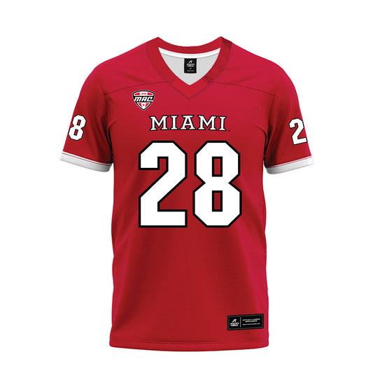 Miami of Ohio - NCAA Football : Andrew Bjorson - Red Premium Football Jersey-0