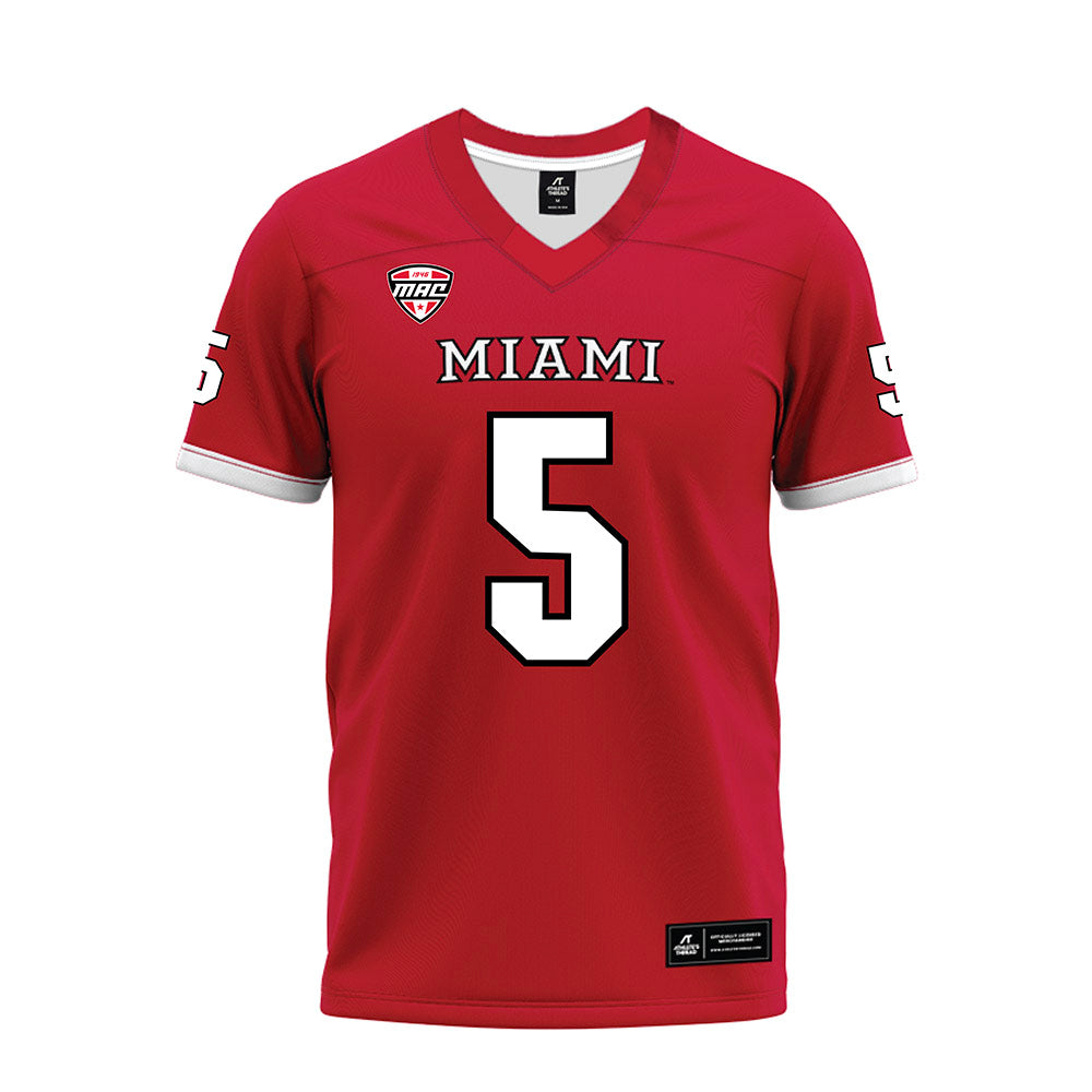 Miami of Ohio - NCAA Football : Devin Bell - Red Premium Football Jersey-0