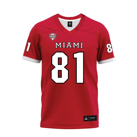 Miami of Ohio - NCAA Football : Brendan Loftus - Red Premium Football Jersey-0