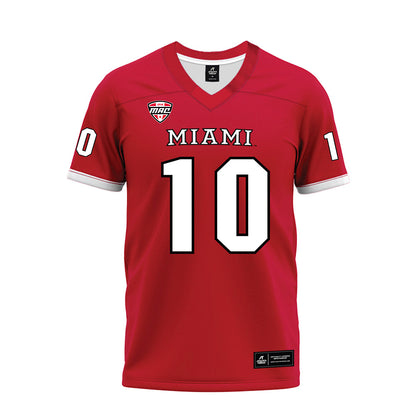 Miami of Ohio - NCAA Football : Jermaine Agee - Red Premium Football Jersey-0