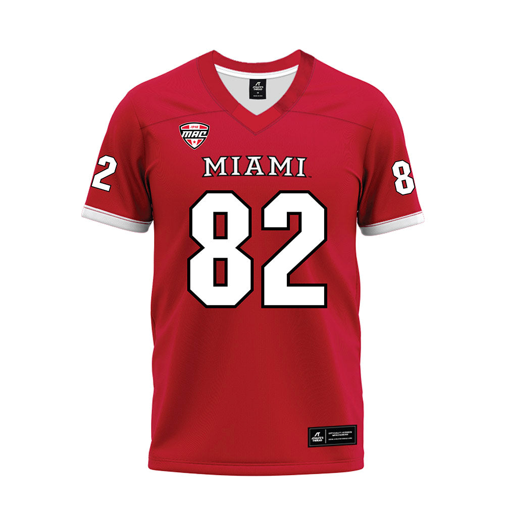 Miami of Ohio - NCAA Football : Andrew Bjorson - Red Premium Football Jersey-0