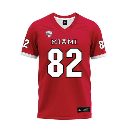 Miami of Ohio - NCAA Football : Andrew Bjorson - Red Premium Football Jersey-0