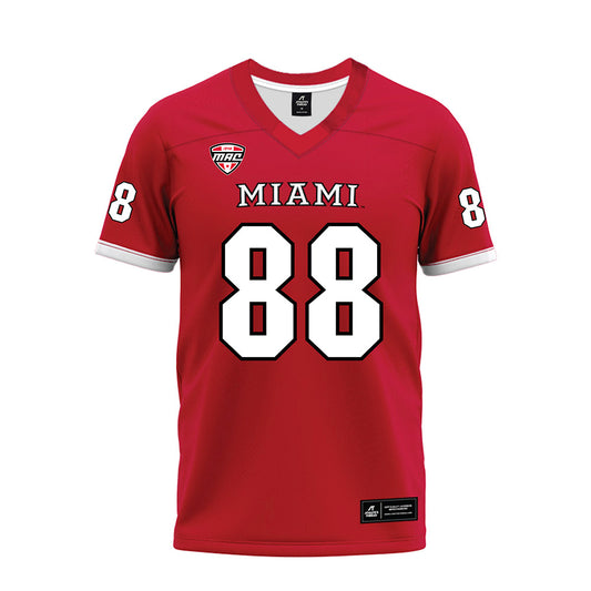 Miami of Ohio - NCAA Football : CJ Castner - Red Premium Football Jersey-0