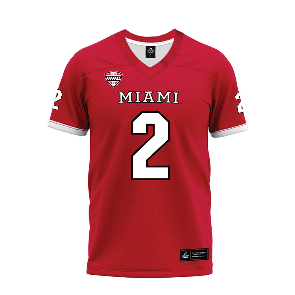 Miami of Ohio - NCAA Football : Jackson Pons - Red Premium Football Jersey-0