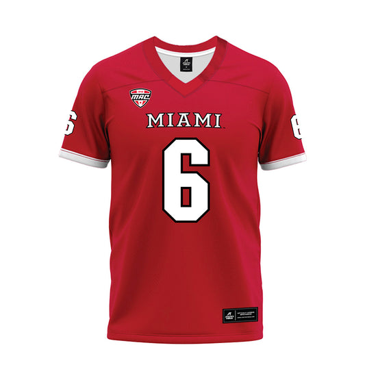 Miami of Ohio - NCAA Football : Adrian Walker Jr - Red Premium Football Jersey-0