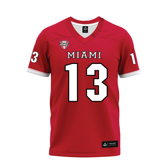 Miami of Ohio - NCAA Football : Desmon Yharbrough - Red Premium Football Jersey-0
