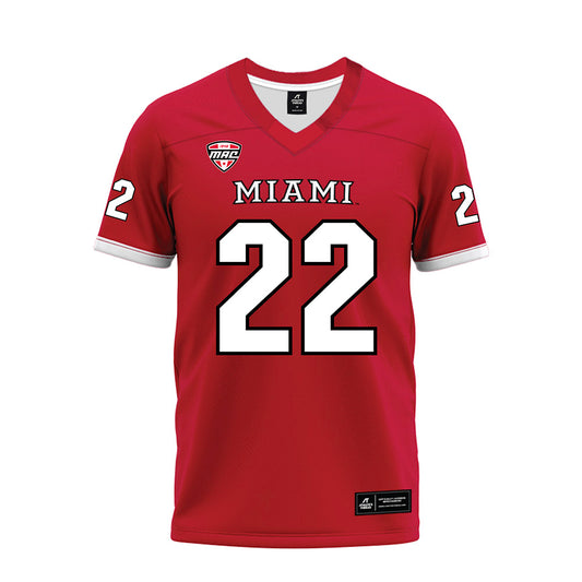 Miami of Ohio - NCAA Football : Bai Jobe - Red Premium Football Jersey-0