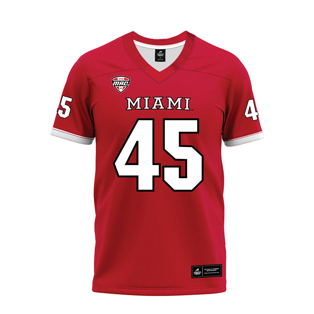 Miami of Ohio - NCAA Football : Ryan Stolarski - Red Premium Football Jersey-0