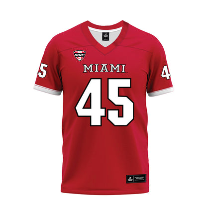 Miami of Ohio - NCAA Football : Ryan Stolarski - Red Premium Football Jersey-0