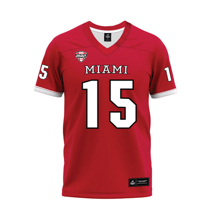 Miami of Ohio - NCAA Football : Harrison Brewster - Red Premium Football Jersey-0