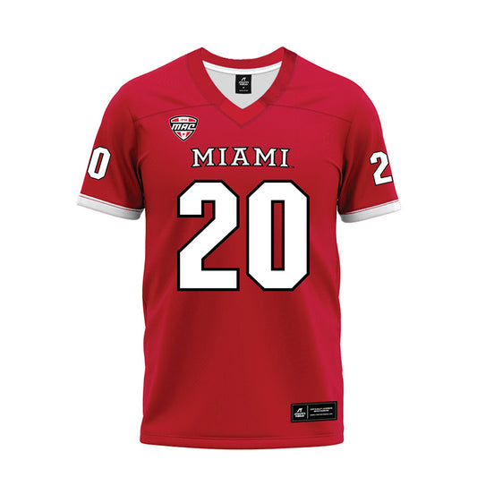 Miami of Ohio - NCAA Football : Zhaiylen Scott - Red Premium Football Jersey-0