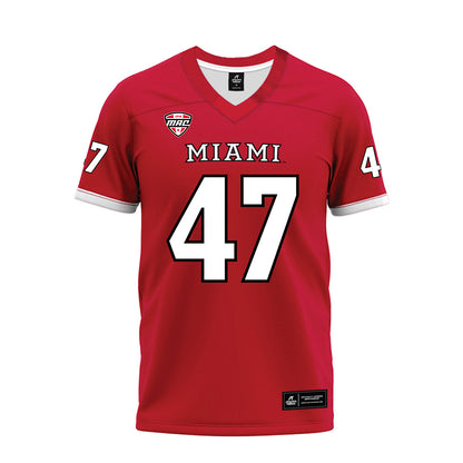 Miami of Ohio - NCAA Football : Brach Rice - Red Premium Football Jersey-0