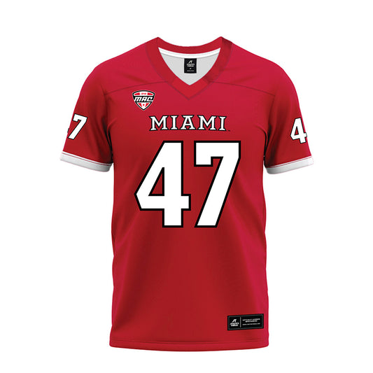 Miami of Ohio - NCAA Football : Brach Rice - Red Premium Football Jersey-0