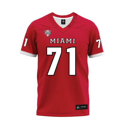 Miami of Ohio - NCAA Football : Lucas Barnes - Red Premium Football Jersey-0
