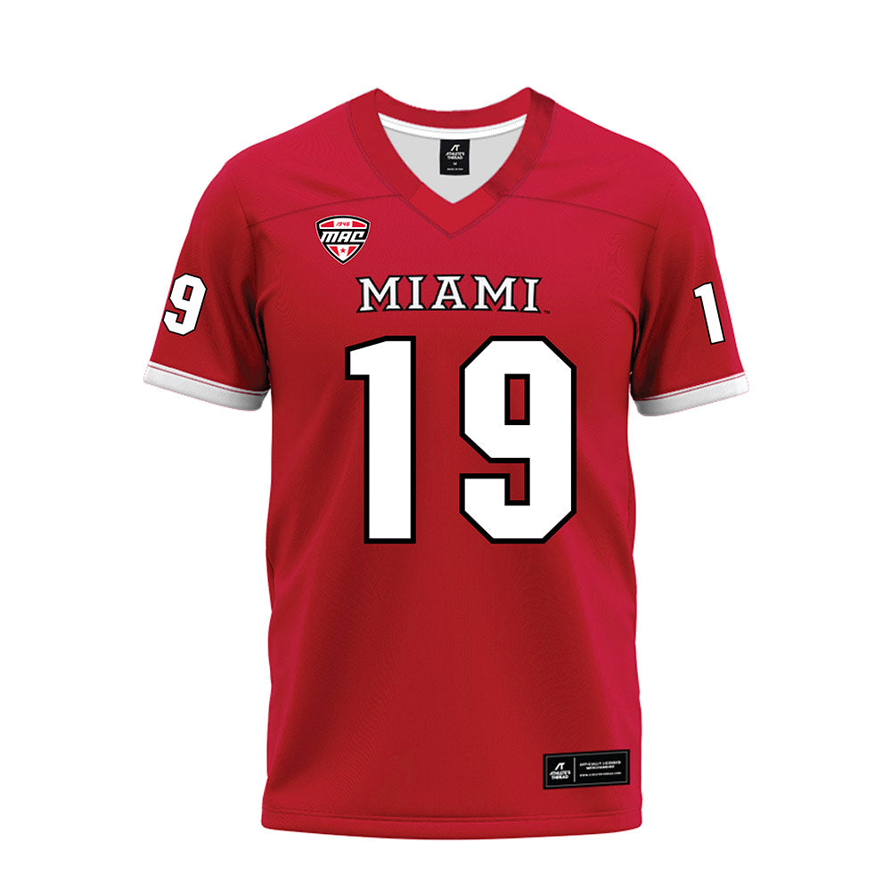 Miami of Ohio - NCAA Football : Luke Berry - Red Premium Football Jersey-0