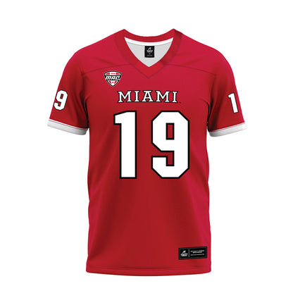 Miami of Ohio - NCAA Football : Luke Berry - Red Premium Football Jersey-0