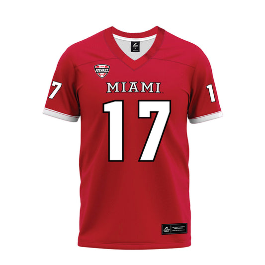 Miami of Ohio - NCAA Football : Kaleb Martin - Red Premium Football Jersey-0