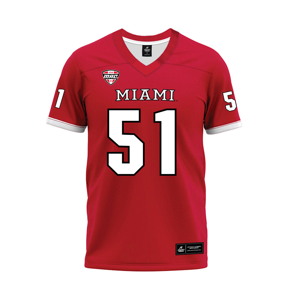 Miami of Ohio - NCAA Football : Eric Smith - Red Premium Football Jersey-0