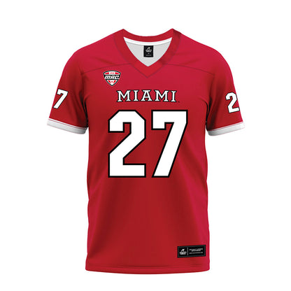 Miami of Ohio - NCAA Football : London Vickroy - Red Premium Football Jersey-0