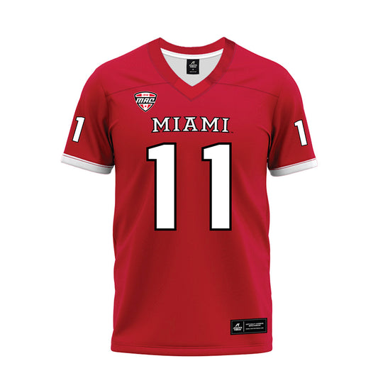 Miami of Ohio - NCAA Football : Isaiah Rollins - Red Premium Football Jersey-0