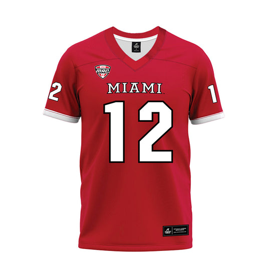 Miami of Ohio - Football Alumni : Corban Hondru - Red Premium Football Jersey-0