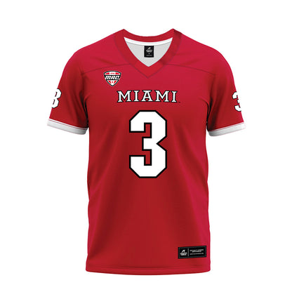 Miami of Ohio - NCAA Football : Malcolm McCain - Red Premium Football Jersey-0