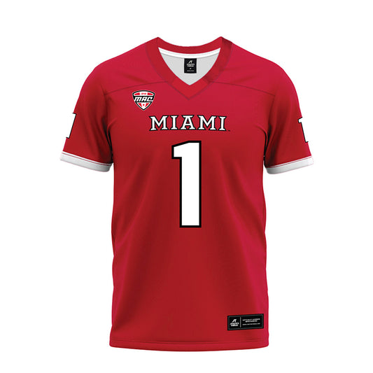 Miami of Ohio - NCAA Football : Dillon Tatum - Red Premium Football Jersey-0