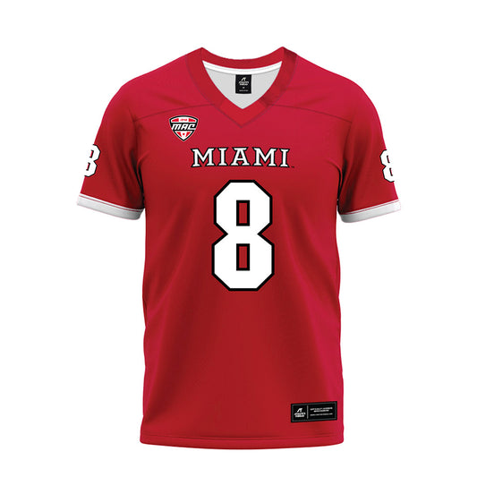 Miami of Ohio - NCAA Football : Damarion Witten - Red Premium Football Jersey-0