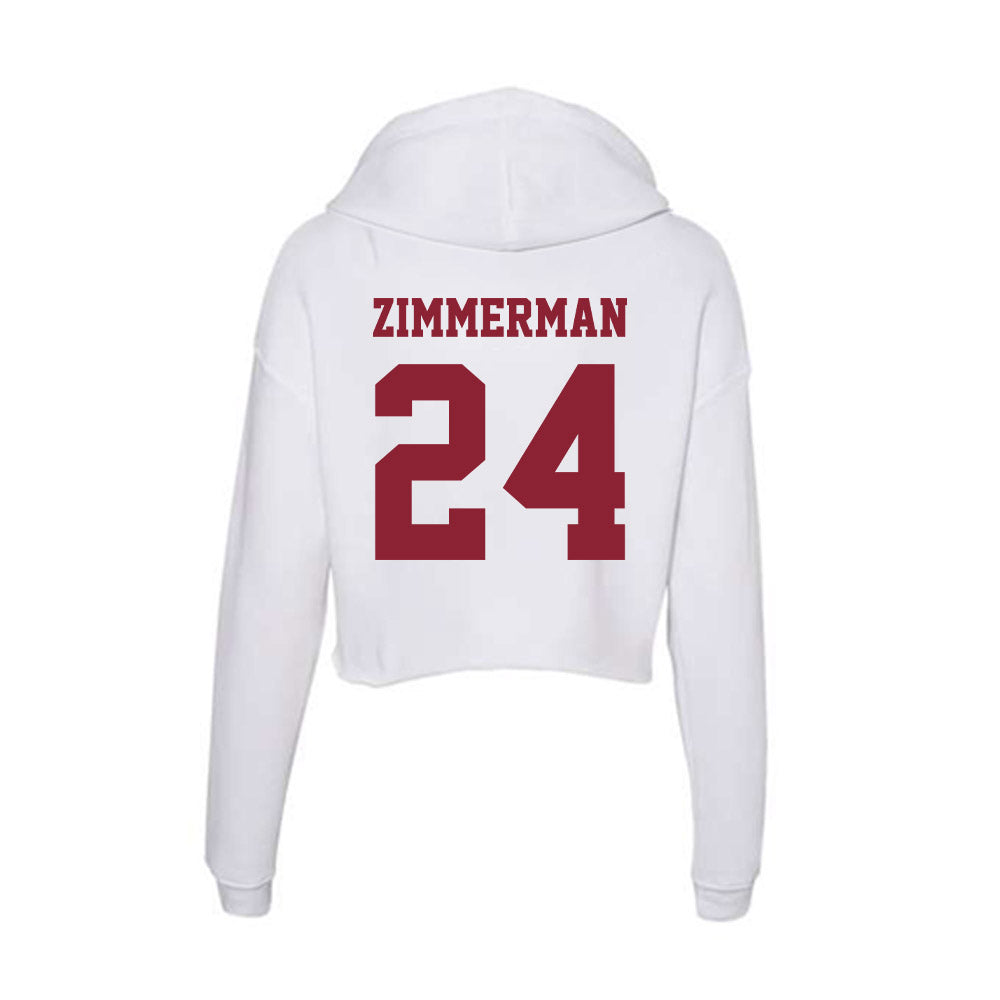 UMass - NCAA Men's Ice Hockey : Elias Zimmerman - Women's Crop Fleece Hoodie-1