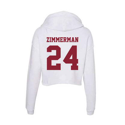 UMass - NCAA Men's Ice Hockey : Elias Zimmerman - Women's Crop Fleece Hoodie-1