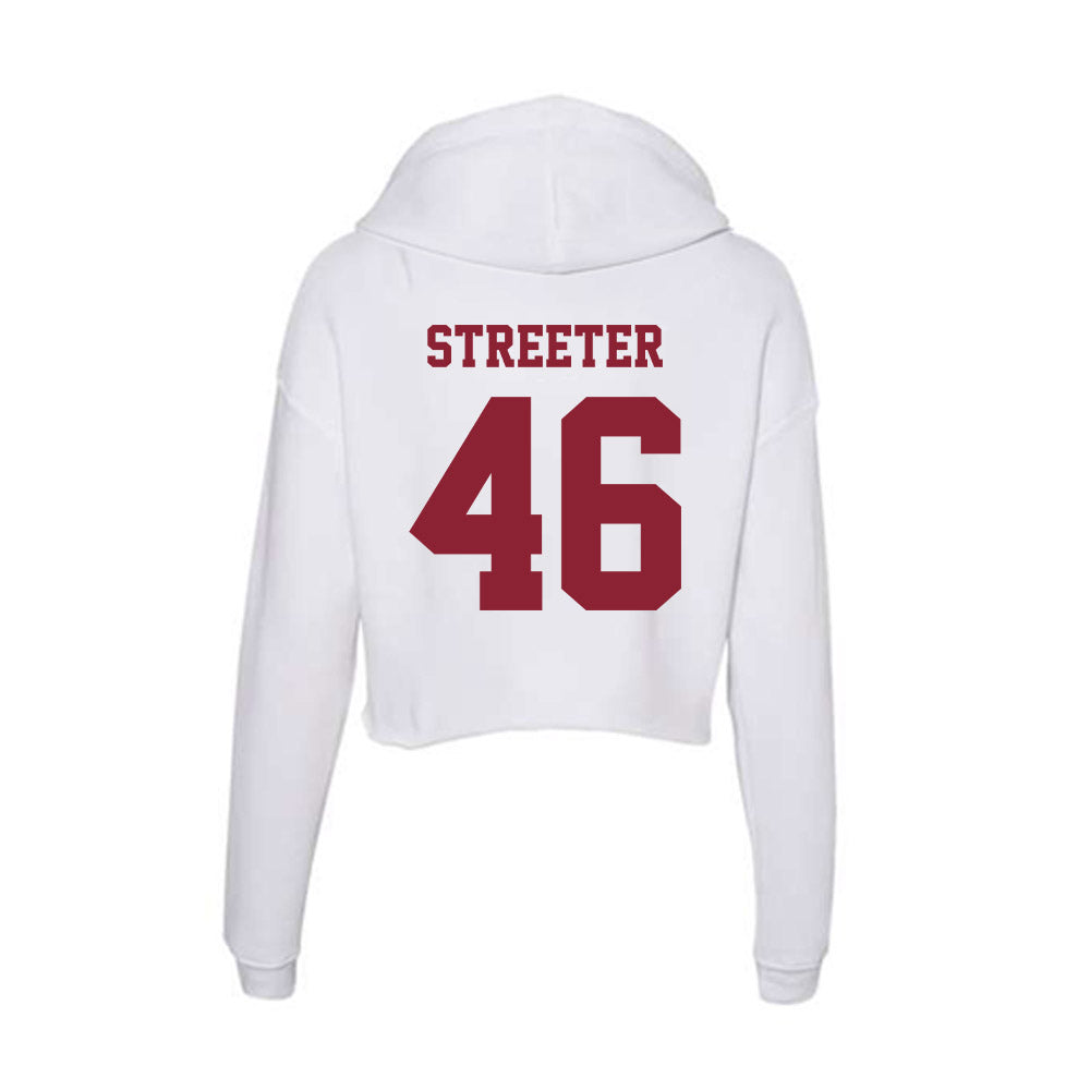 UMass - NCAA Football : Michael Streeter - Women's Crop Fleece Hooded Sweatshirt-1