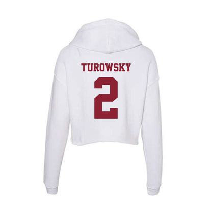 UMass - NCAA Men's Lacrosse : Jack Turowsky - Women's Crop Fleece Hoodie-1
