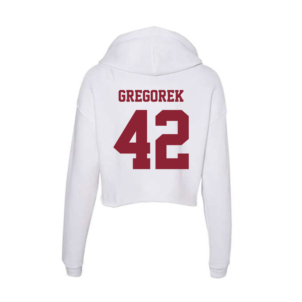 UMass - NCAA Women's Lacrosse : Alex Gregorek - Women's Crop Fleece Hooded Sweatshirt-1