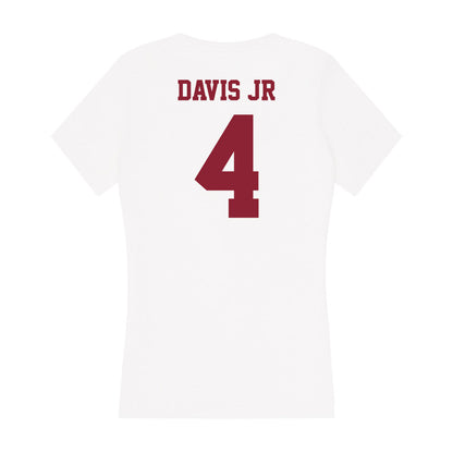 UMass - NCAA Men's Basketball : Robert Davis Jr - Women's V-Neck T-Shirt-1