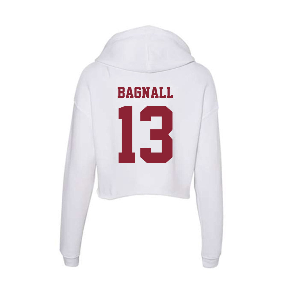 UMass - NCAA Men's Lacrosse : Thomas Bagnall - Women's Crop Fleece Hoodie-1