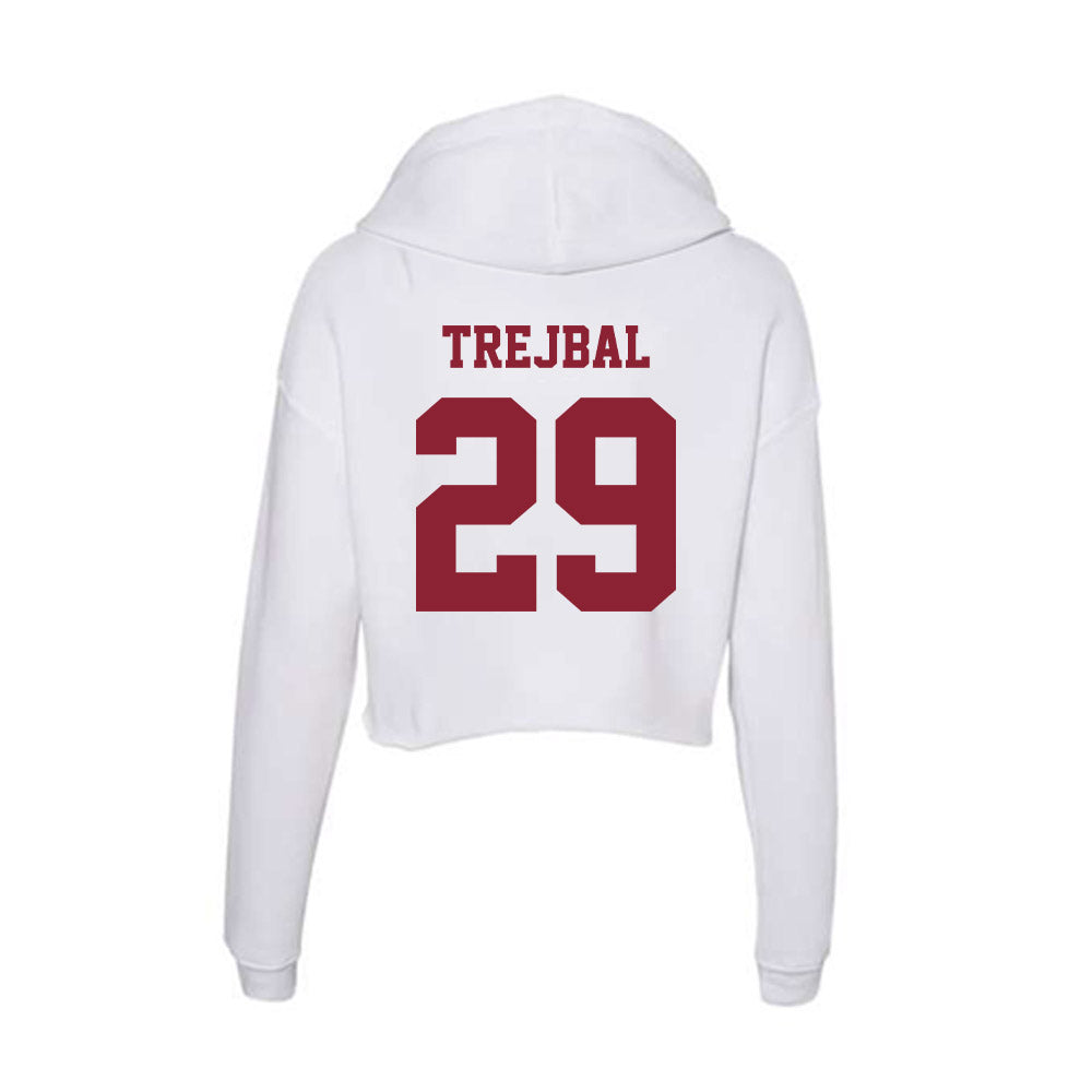 UMass - NCAA Men's Ice Hockey : Tobias Trejbal - Women's Crop Fleece Hooded Sweatshirt-1