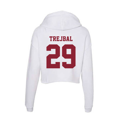 UMass - NCAA Men's Ice Hockey : Tobias Trejbal - Women's Crop Fleece Hooded Sweatshirt-1